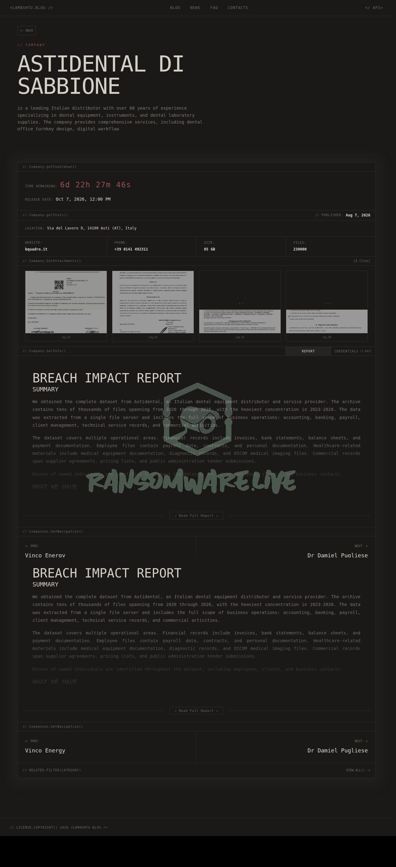 🏴☠️ Lamashtu has just published a new victim : Astidental di Sabbione
