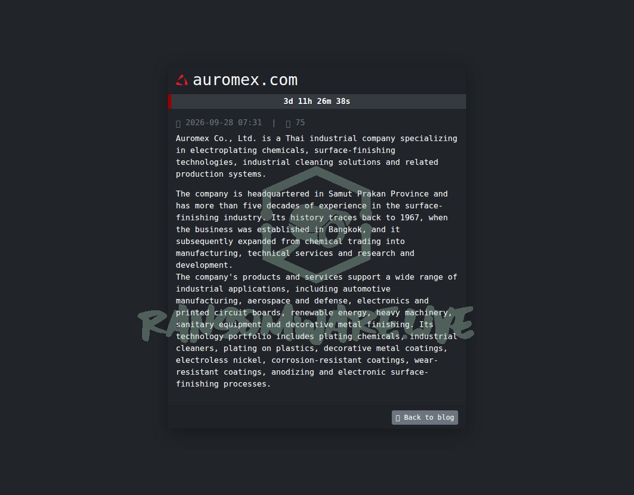 🏴☠️ Safepay has just published a new victim : auromex.com