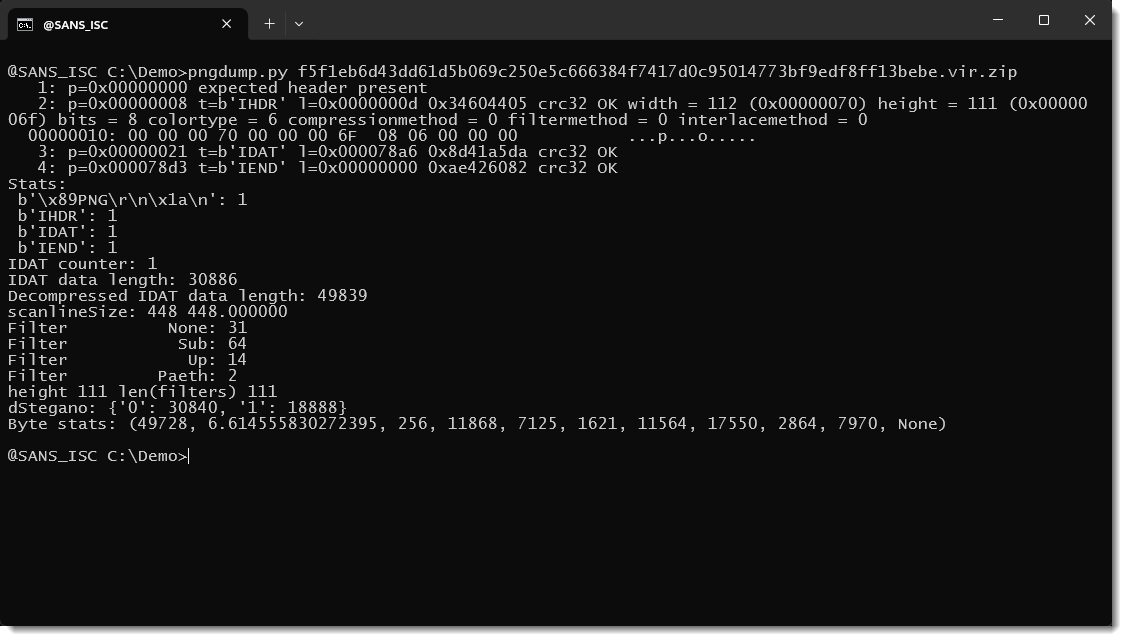 TerminalFix: PNG Steganography, (Mon, Sep 21st)