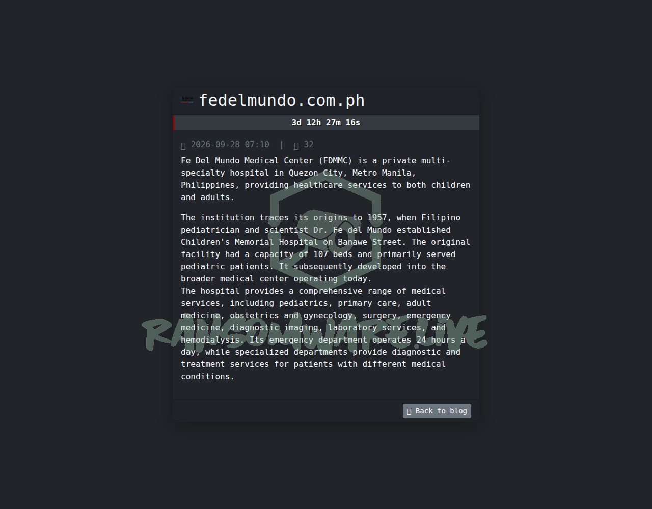 🏴☠️ Safepay has just published a new victim : fedelmundo.com.ph