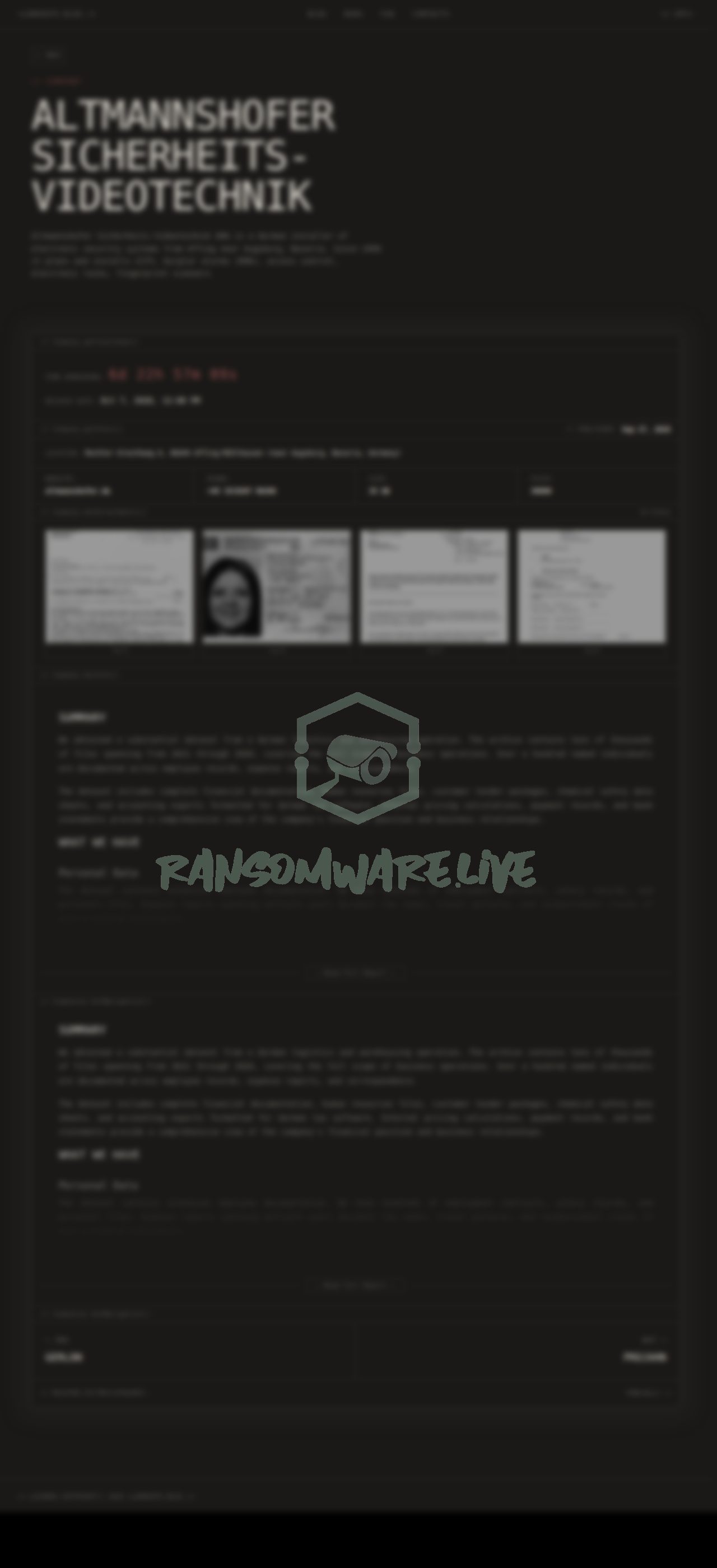 🏴☠️ Lamashtu has just published a new victim : Altmannshofer Sicherheits-Videotechnik