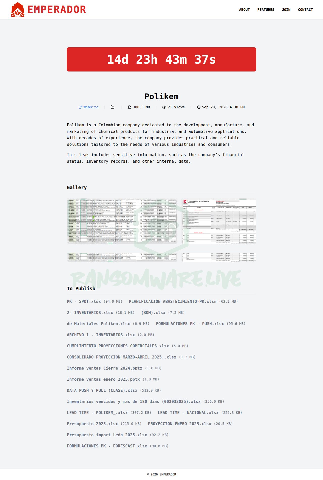 🏴☠️ Emperador has just published a new victim : Polikem