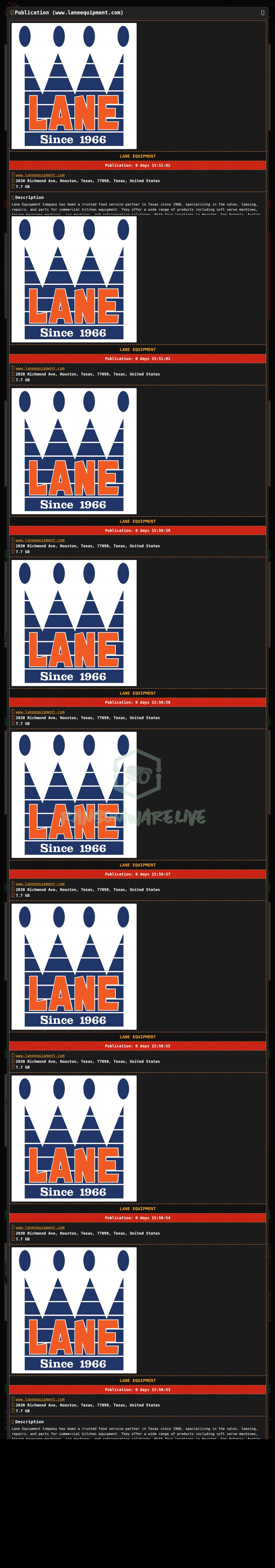 🏴☠️ Dragonforce has just published a new victim : Lane Equipment