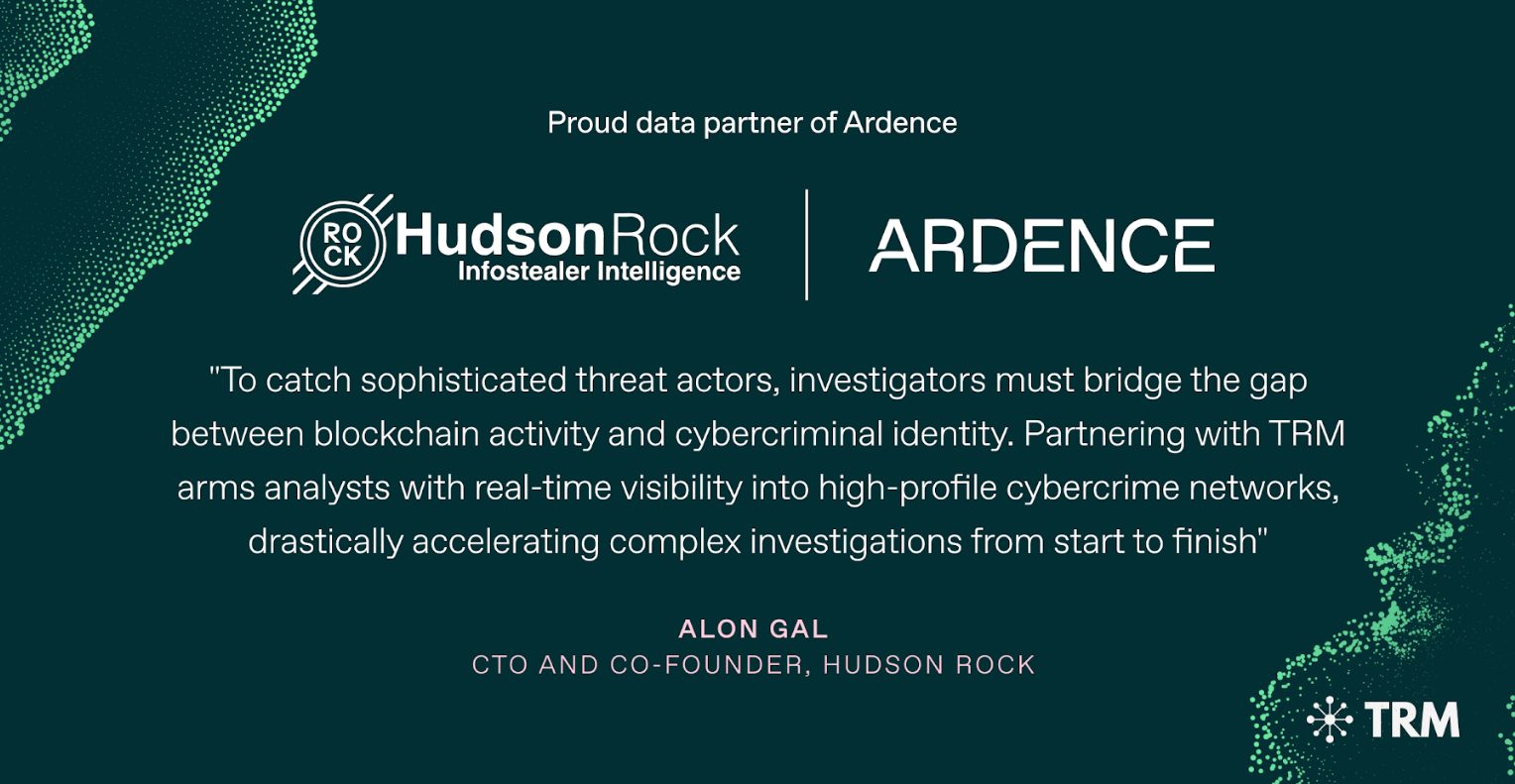 Hudson Rock Partners with TRM Labs as a Launch Data Partner for Ardence, the New AI Investigation Platform