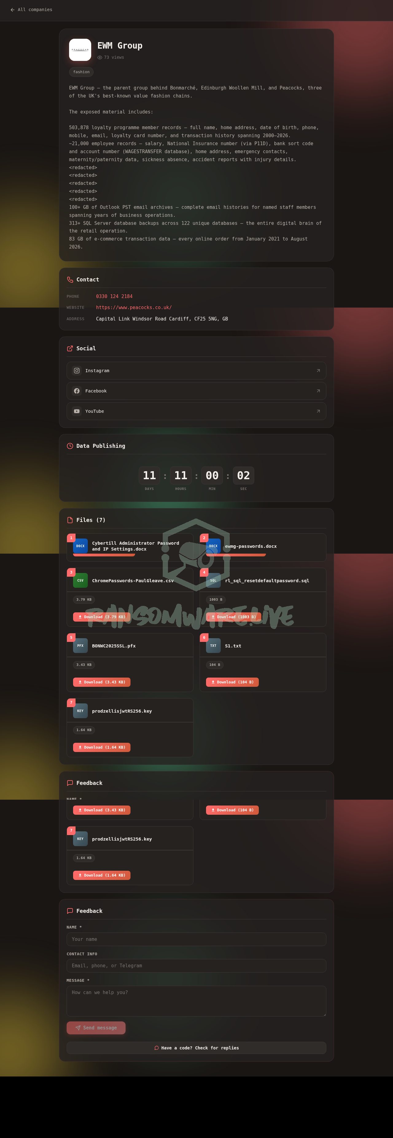 🏴☠️ Aurora has just published a new victim : EWM Group