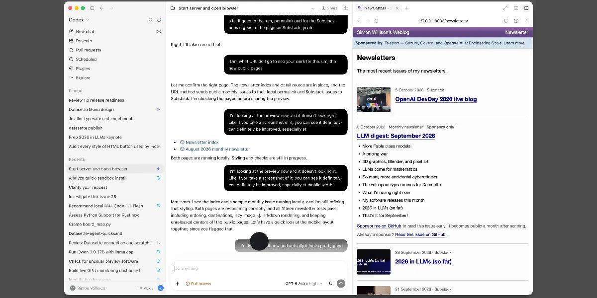 A new feature for my blog, built using my voice