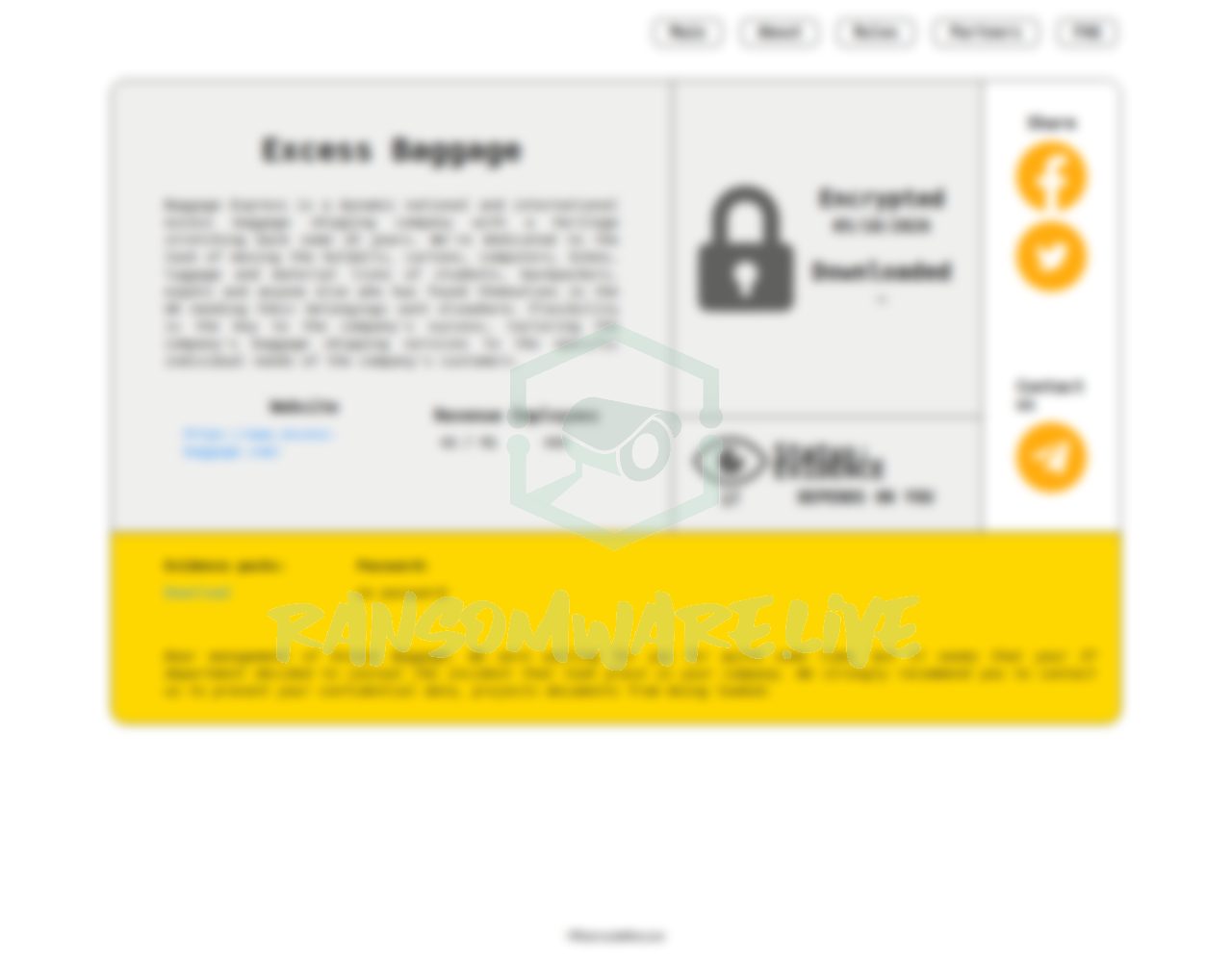 🏴☠️ Ransomhouse has just published a new victim : Excess Baggage