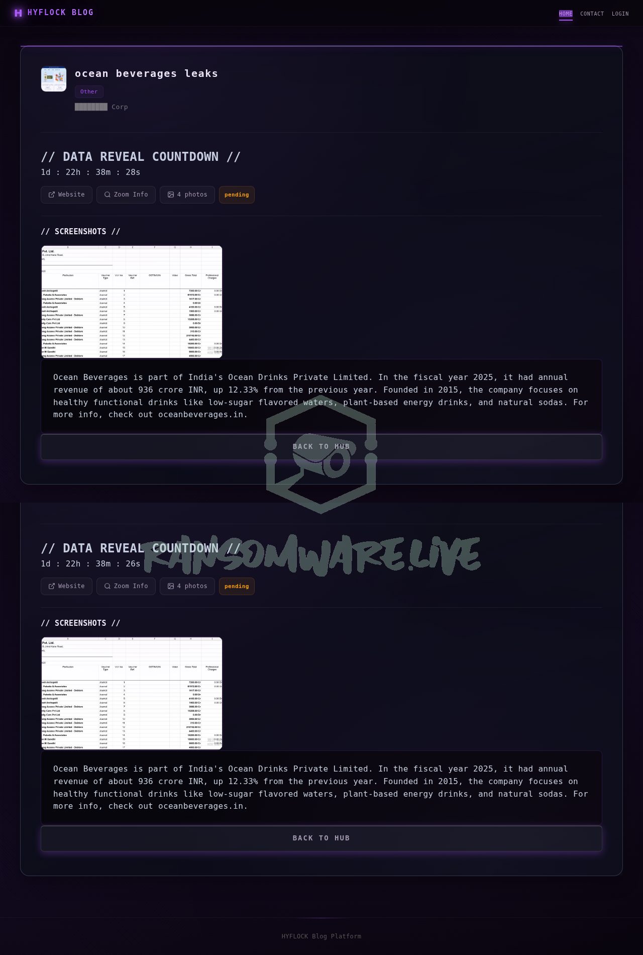 🏴☠️ Hyflock has just published a new victim : ocean beverages