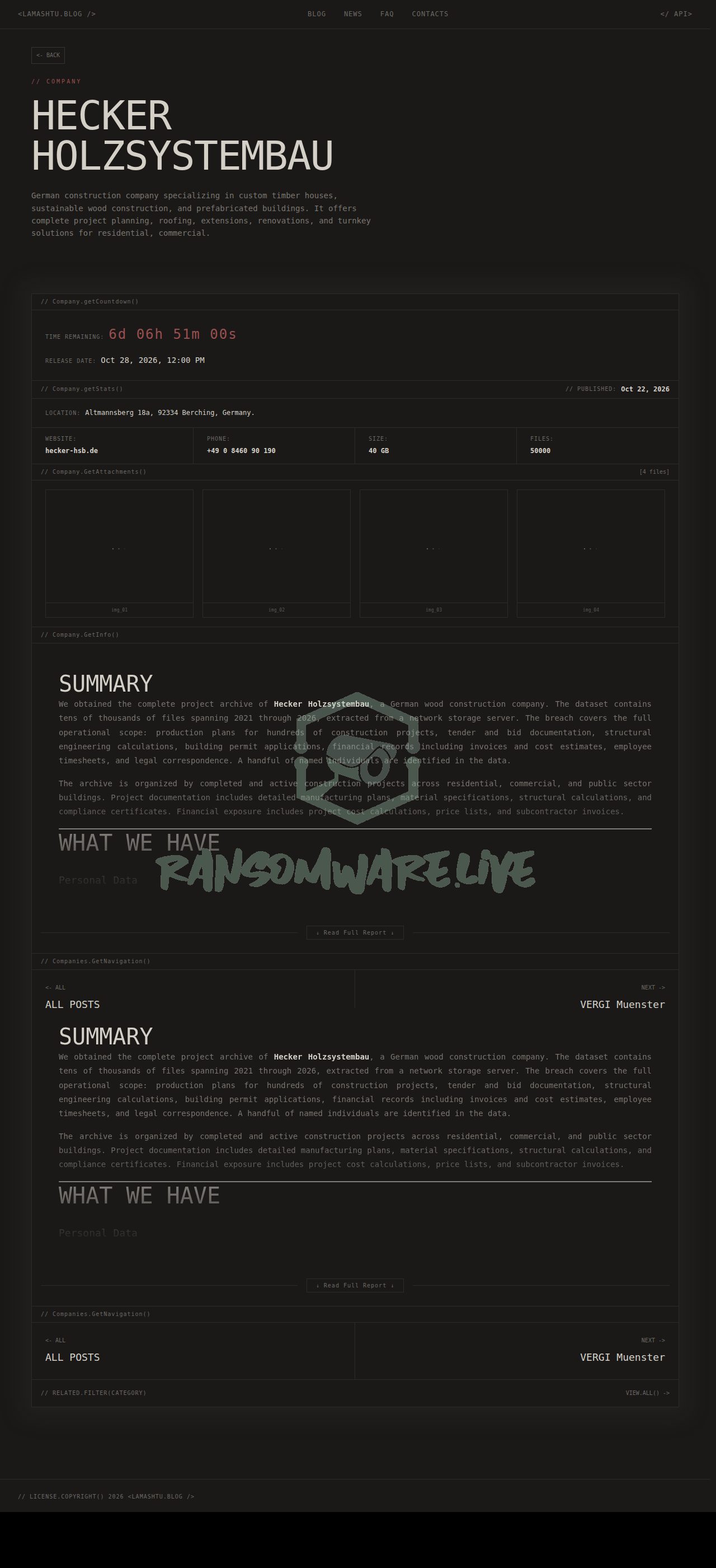 🏴☠️ Lamashtu has just published a new victim : Hecker Holzsystembau