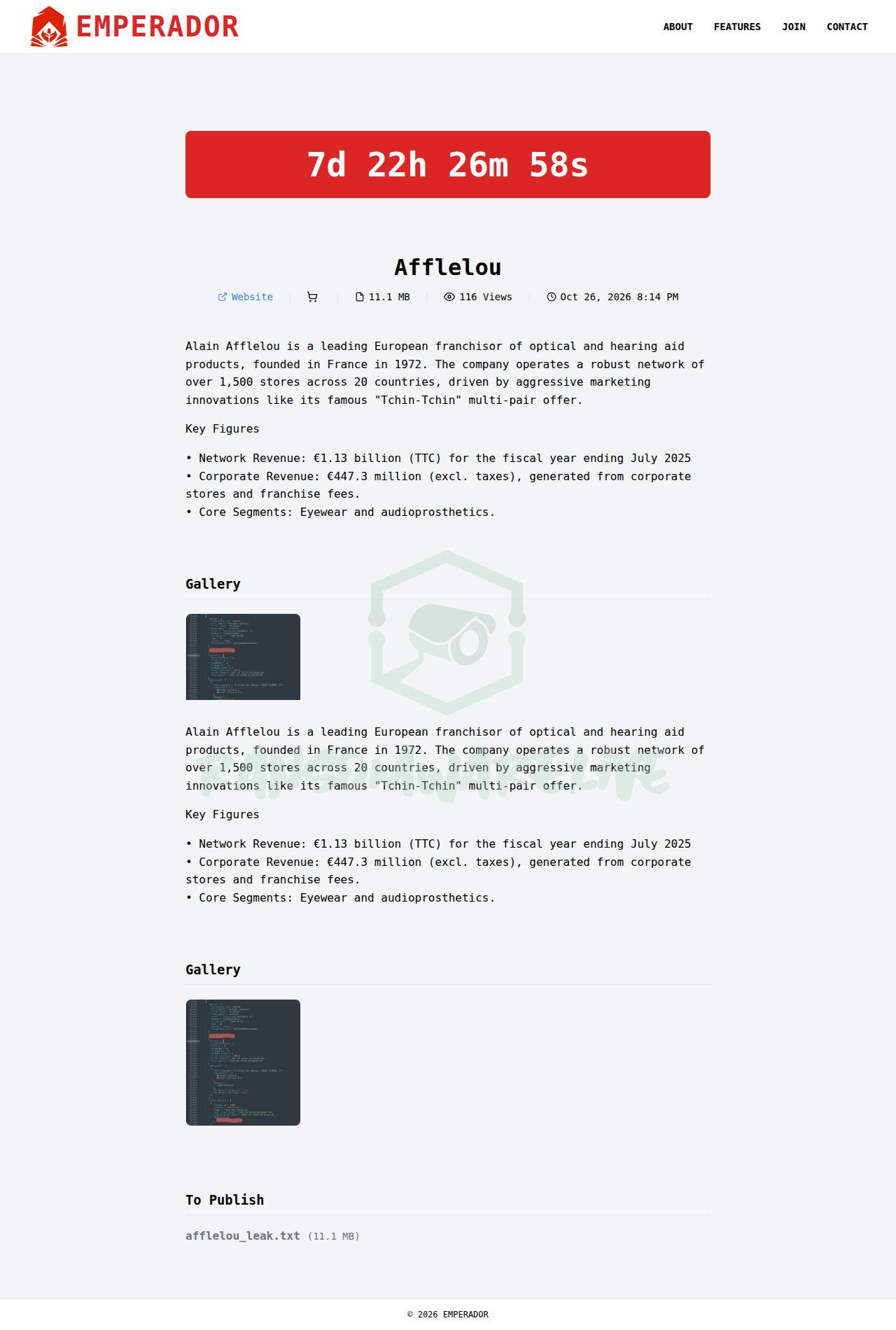 🏴☠️ Emperador has just published a new victim : Afflelou