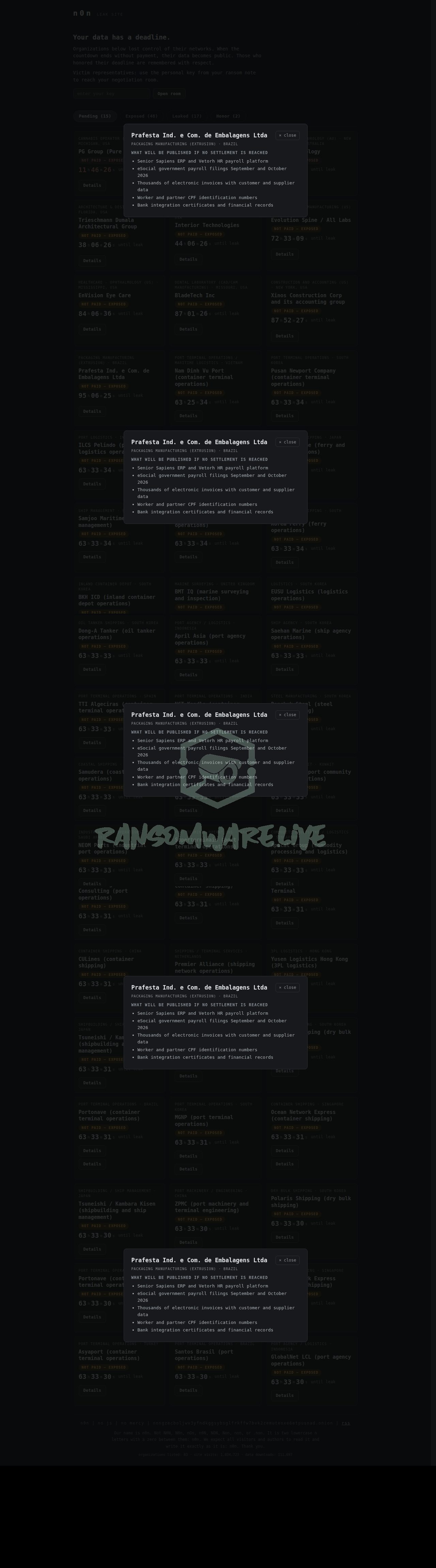 🏴☠️ N0n has just published a new victim : Prafesta Ind. e Com. de Embalagens Ltda