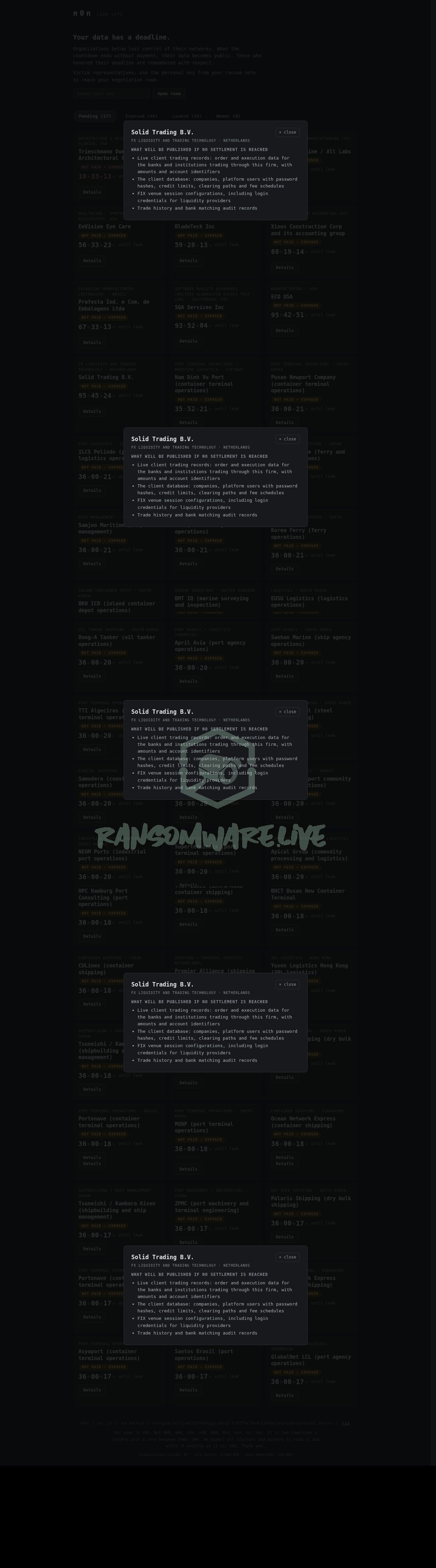 🏴☠️ N0n has just published a new victim : Solid Trading B.V.