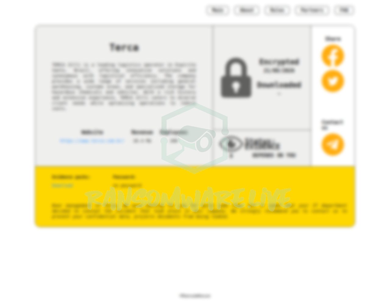 🏴☠️ Ransomhouse has just published a new victim : Terca