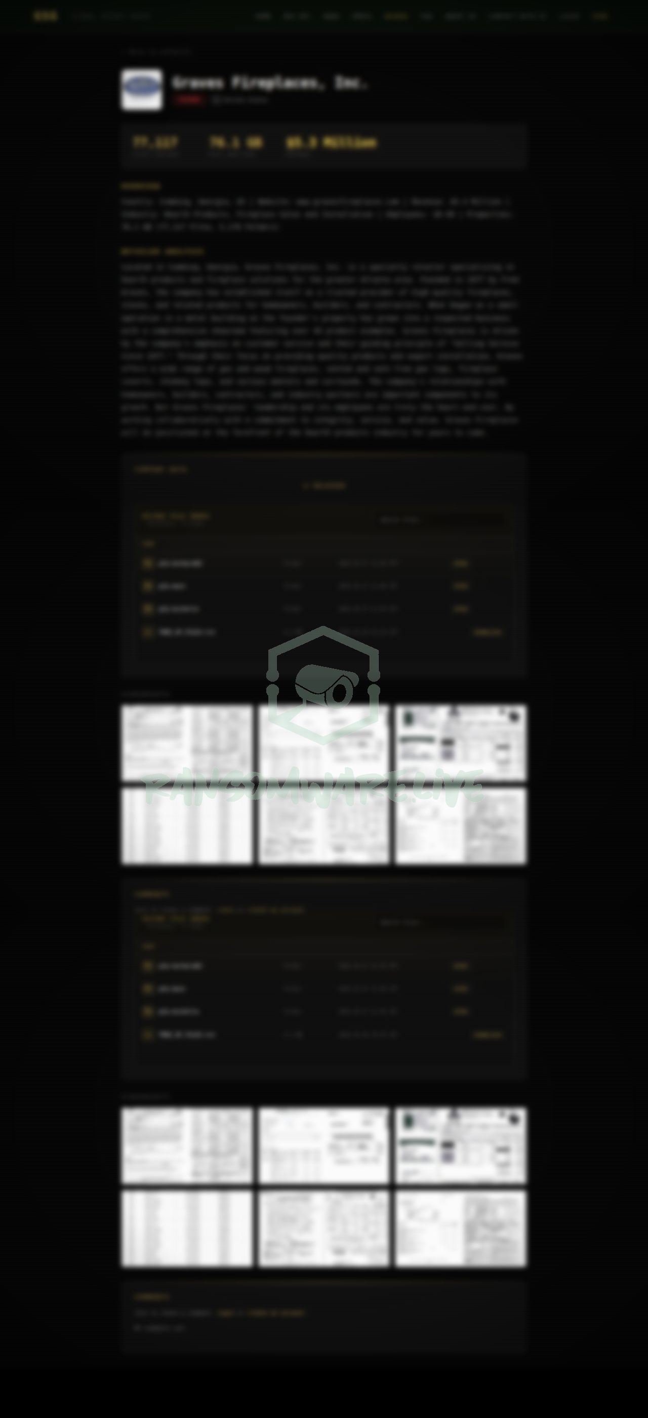 🏴☠️ Global secret group has just published a new victim : Graves Fireplaces, Inc.