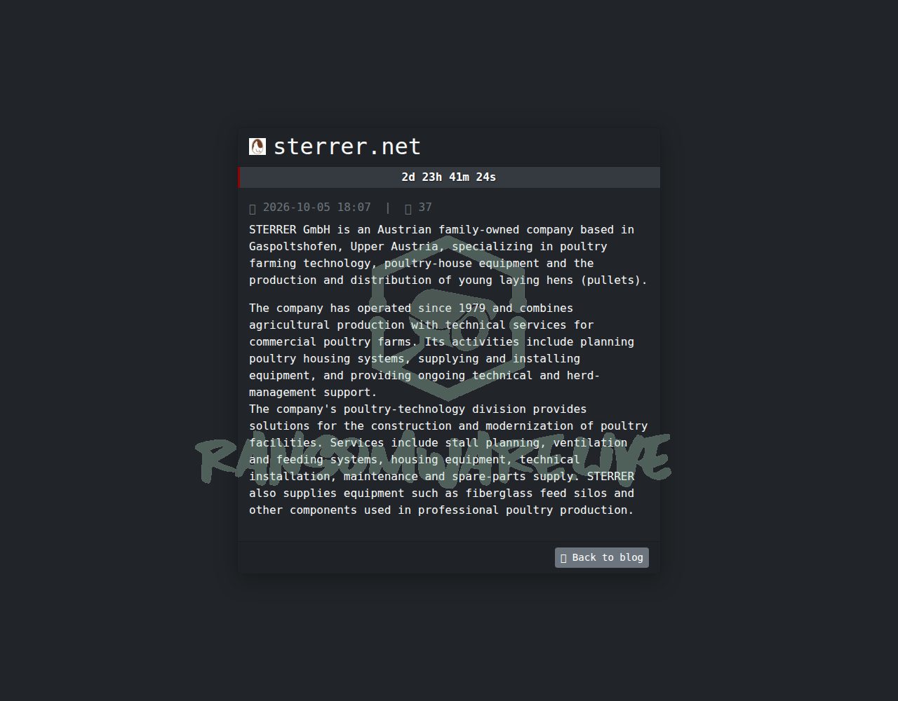 🏴☠️ Safepay has just published a new victim : sterrer.net