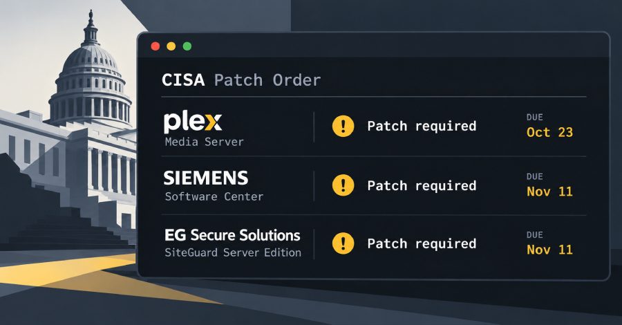 CISA Orders Federal Agencies to Patch Exploited Plex2Shell, Siemens, and SiteGuard Flaws