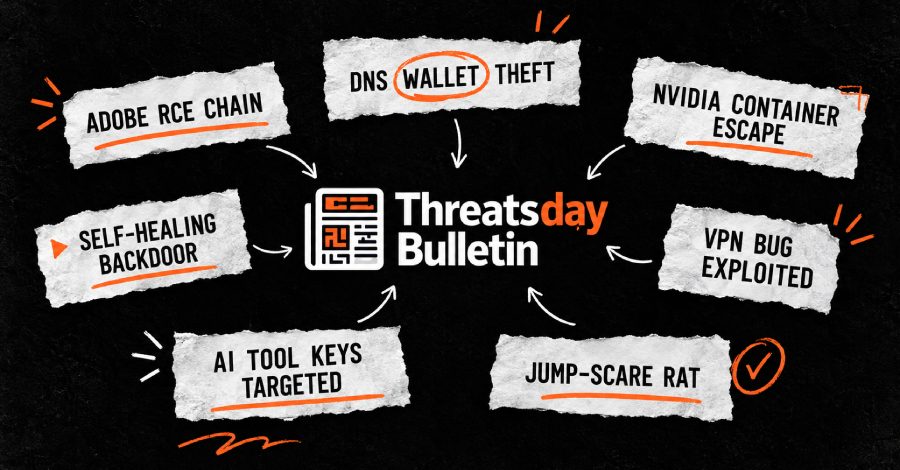 ThreatsDay: Adobe RCE, DNS Wallet Theft, NVIDIA Container Escape, Self-Healing Backdoor + 23 More