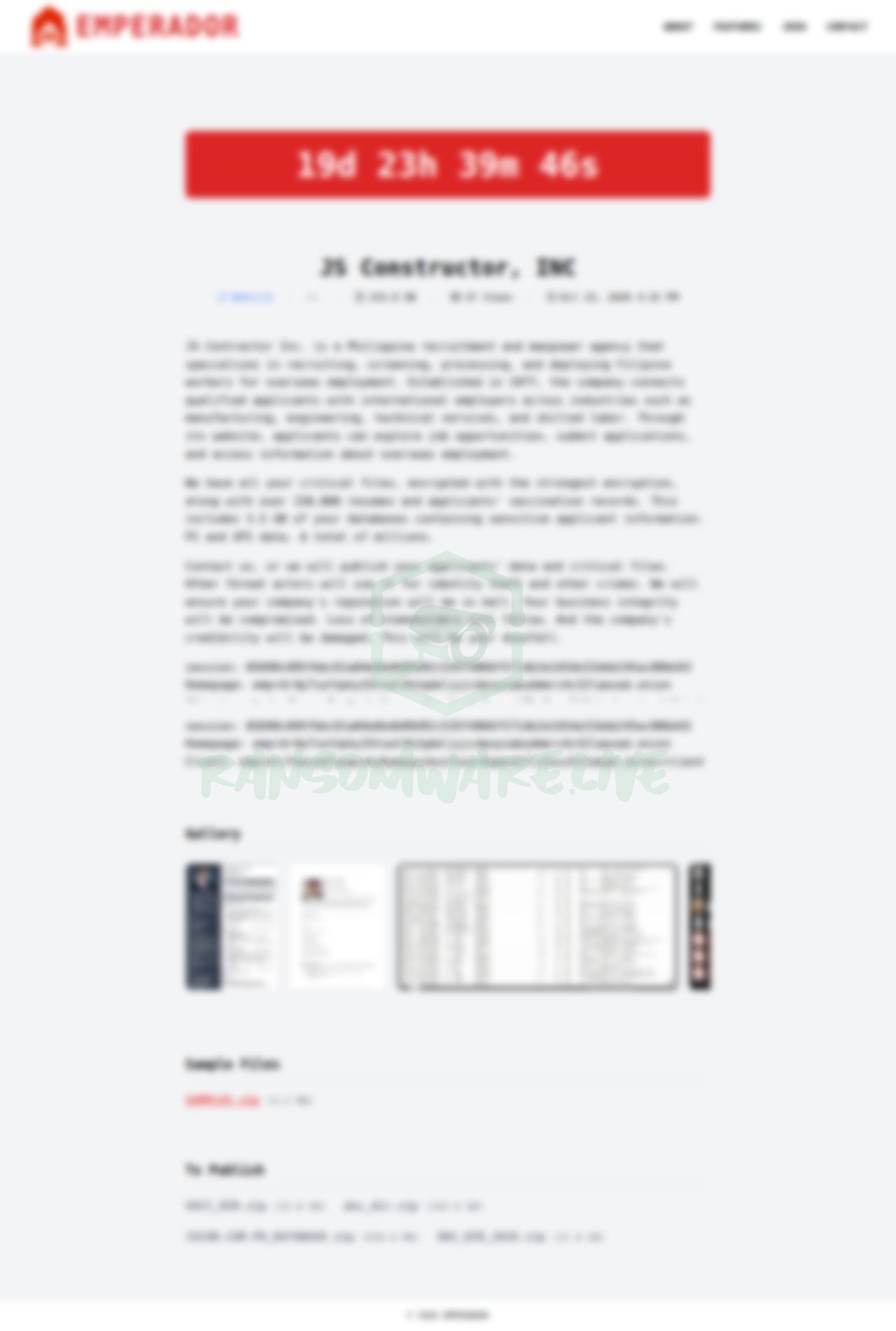 🏴☠️ Emperador has just published a new victim : JS Constructor, INC