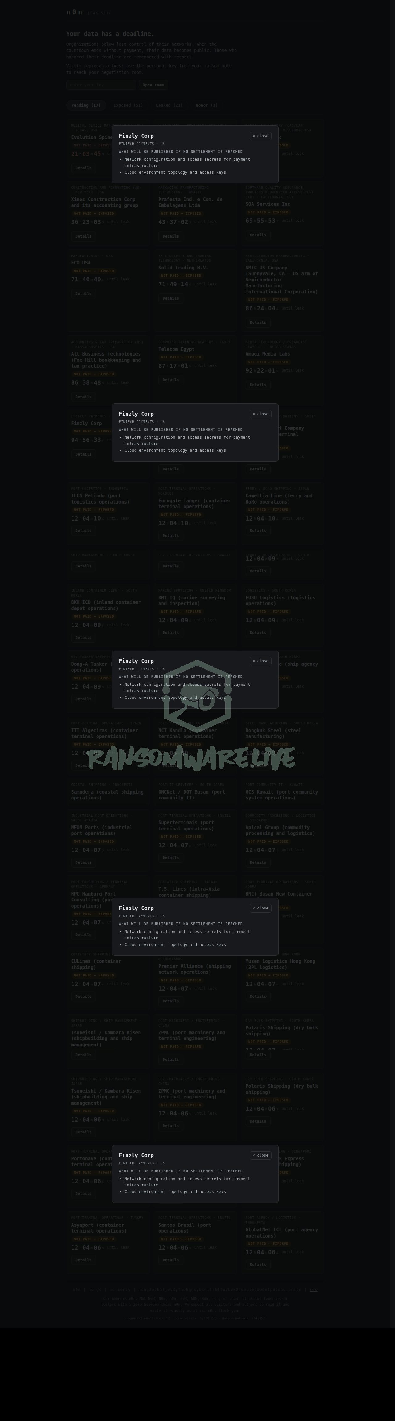 🏴☠️ N0n has just published a new victim : Finzly Corp