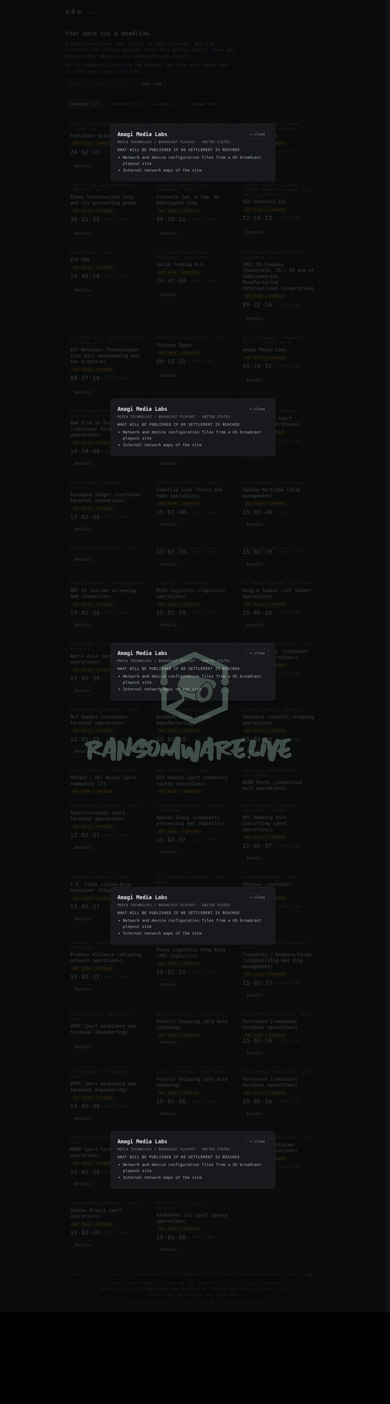 🏴☠️ N0n has just published a new victim : Amagi Media Labs