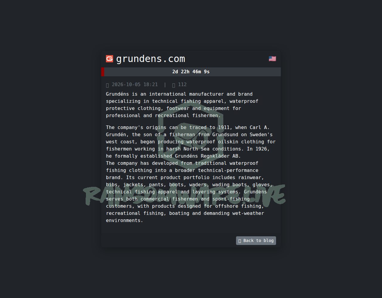 🏴☠️ Safepay has just published a new victim : grundens.com