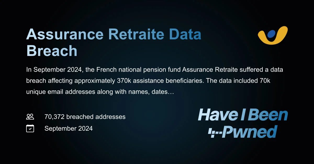 Assurance Retraite - 70,372 breached accounts