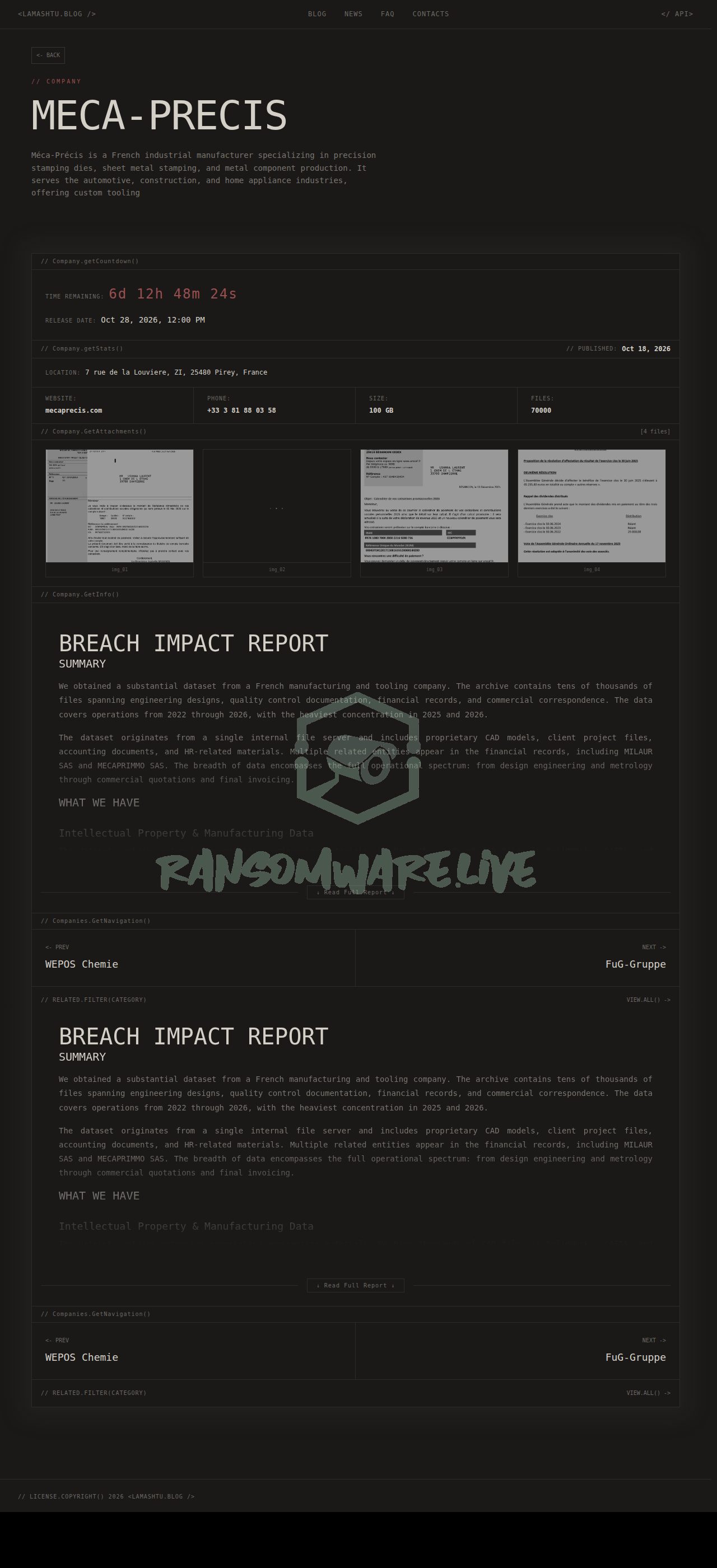 🏴☠️ Lamashtu has just published a new victim : MECA-PRECIS