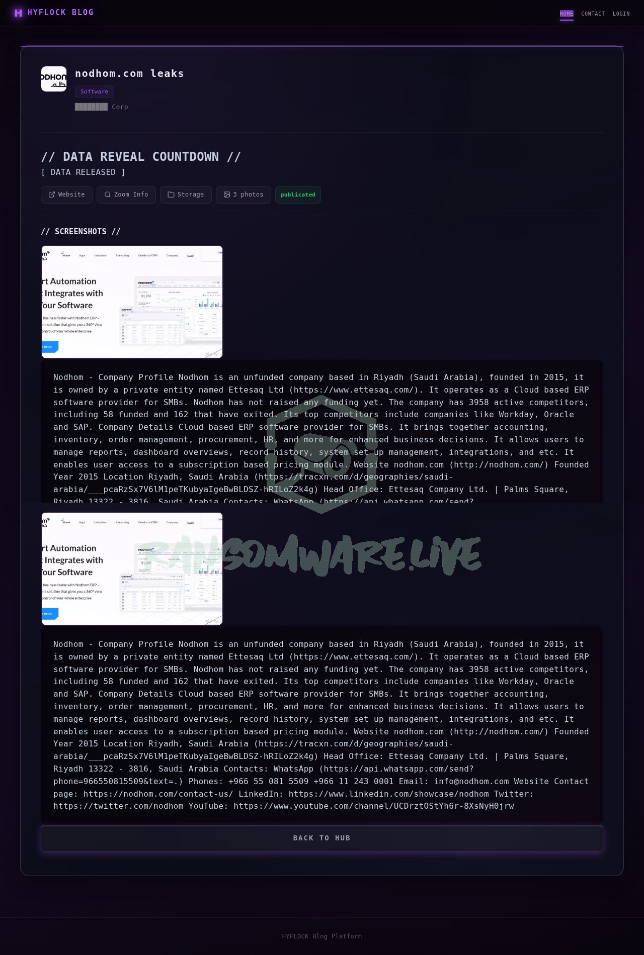 🏴☠️ Hyflock has just published a new victim : nodhom.com