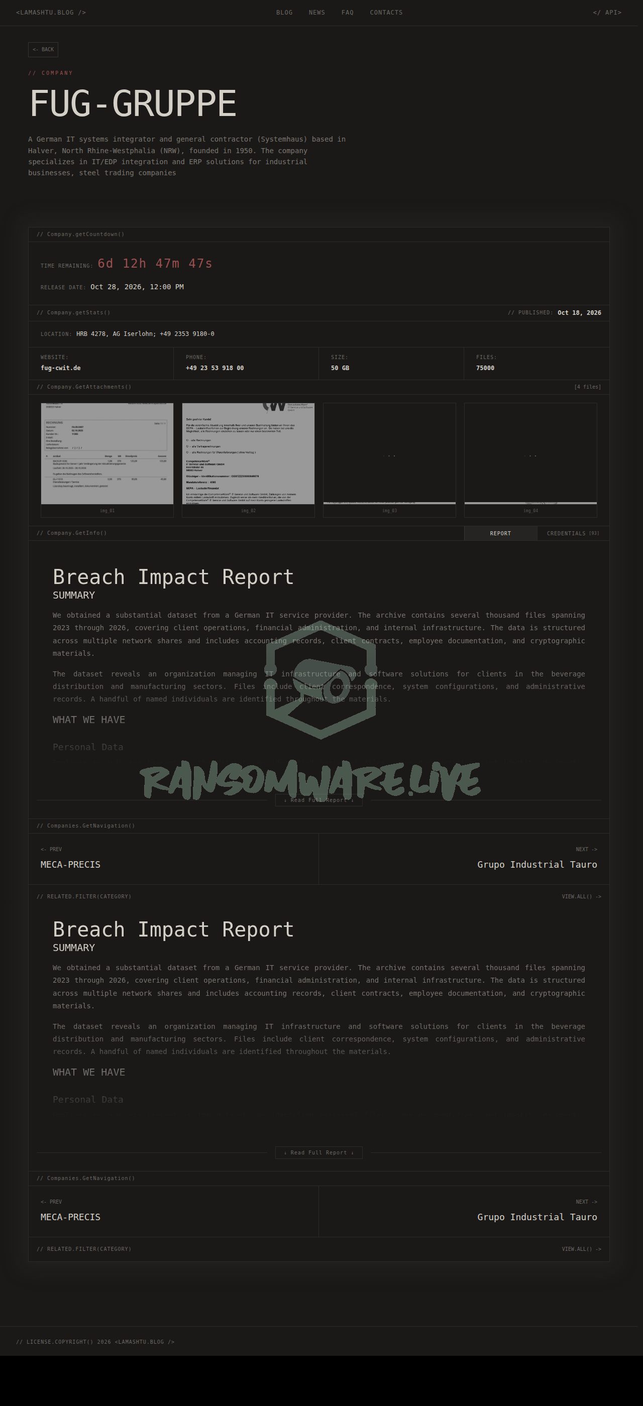 🏴☠️ Lamashtu has just published a new victim : FuG-Gruppe