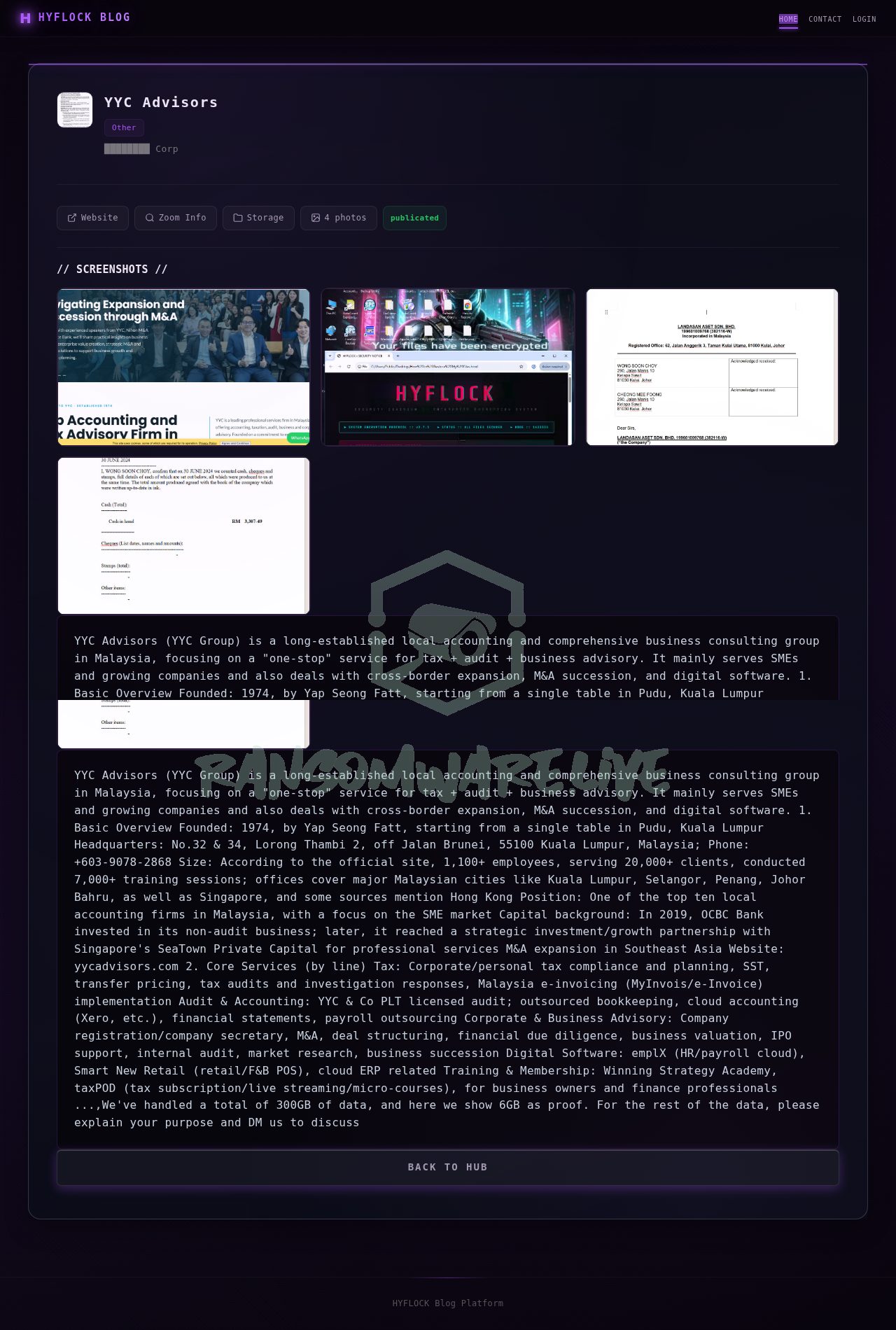 🏴☠️ Hyflock has just published a new victim : YYC Advisors