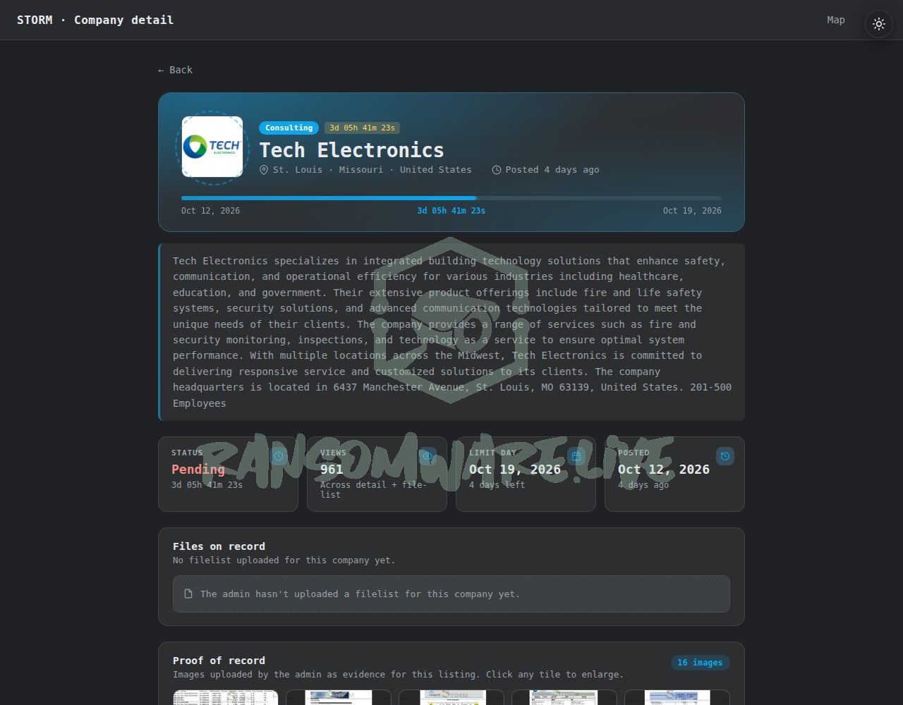 🏴☠️ Storm has just published a new victim : Tech Electronics