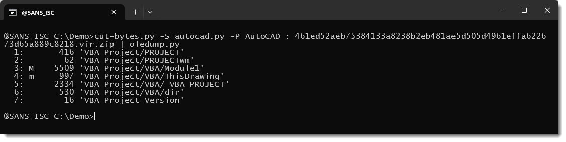 Orphaned VBA Projects Inside DWG Files, (Wed, Oct 14th)