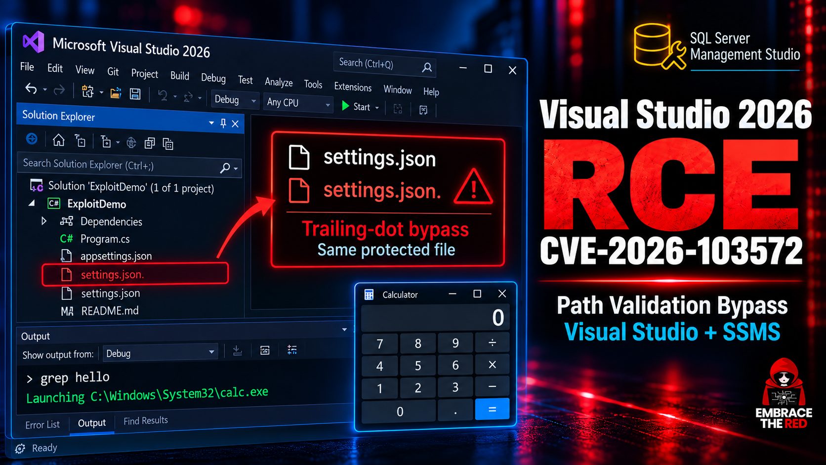Visual Studio Copilot and SSMS Remote Code Execution (CVE-2026-103572)